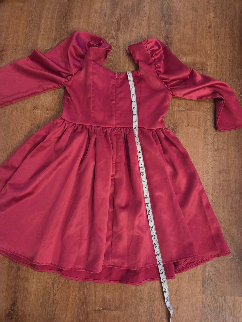 Mustard Seed Puff Sleeve Satin Dress Medium - Picture 8 of 8